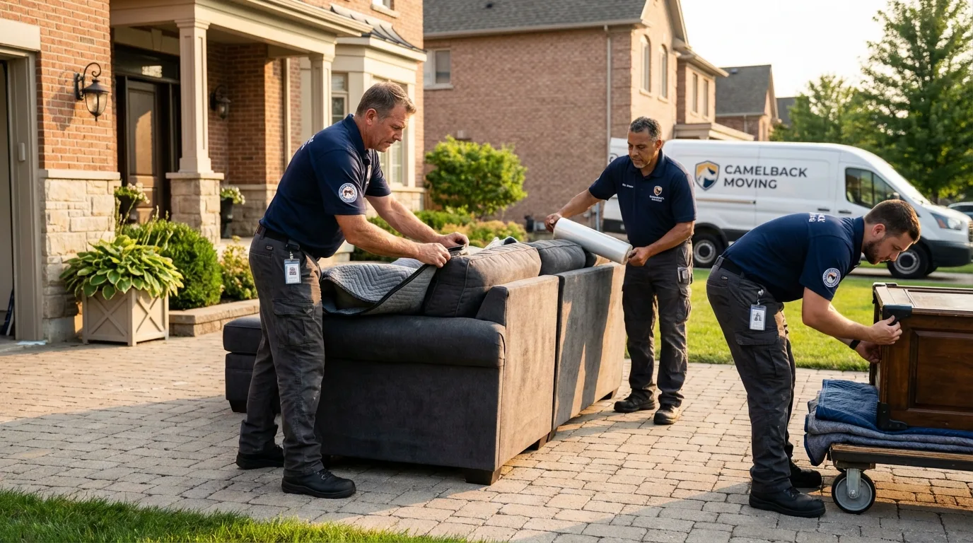 Large estate moving crew wrapping furniture in Rose Hill, VA